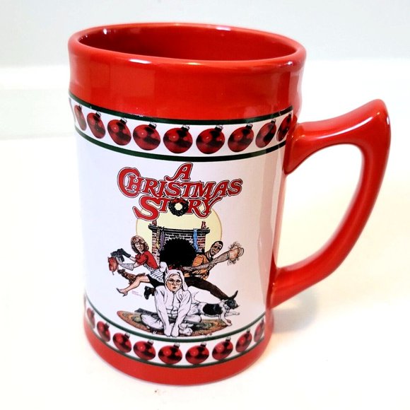 A Christmas Story Coffee Mug Stein Warner Brothers Movie Large 24 oz. Red - Picture 1 of 4